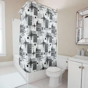 Rideaux De Douche formes géométriques modernes Abstraites rayées