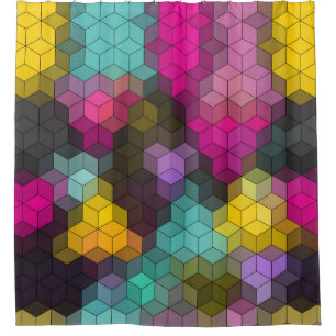 Rideaux De Douche formes hexagones géométriques modernes Abstraites
