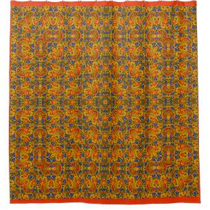 Rideaux De Douche Foulard orange à motif multicolore brillant