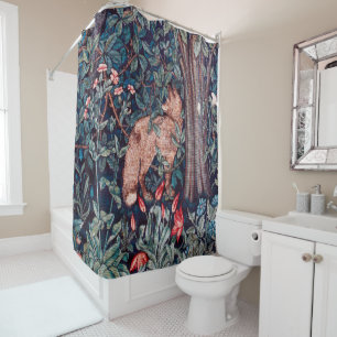 Rideaux De Douche Fox dans la forêt, William Morris