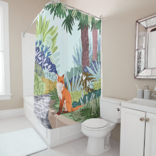 Rideaux De Douche Fox dans le jardin   Animaux Faune Botanique