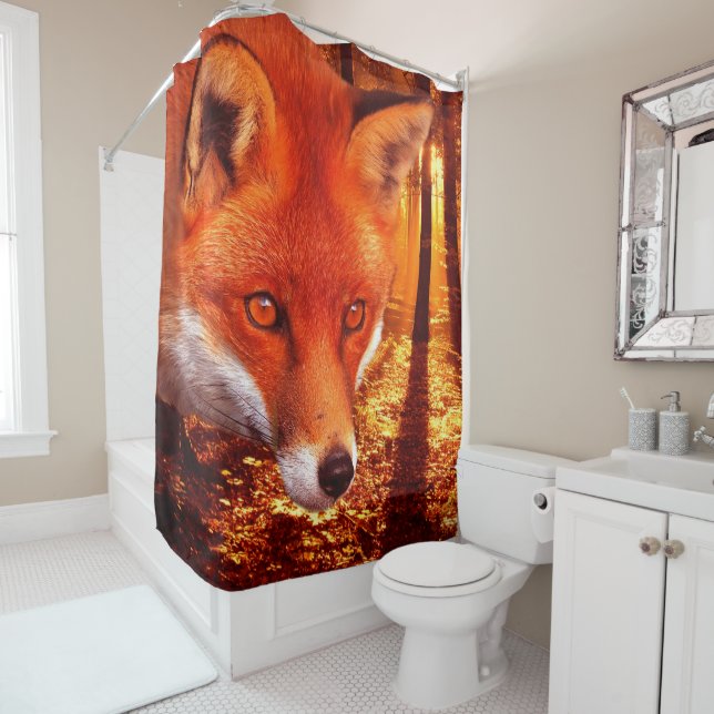 Rideaux De Douche Fox rouge (En situation)