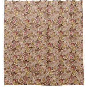 Rideaux De Douche Fractale Motif, Brown, Tan et Beige