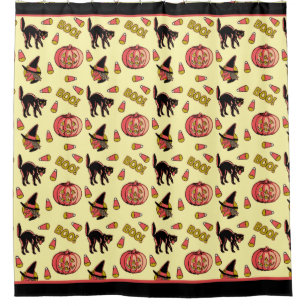 Rideaux De Douche Fraidy Cat Retro Halloween