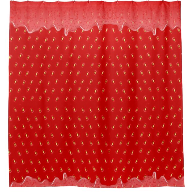 Rideaux De Douche Fraise Texturée Arrière - plan confiture de fruits (Devant)