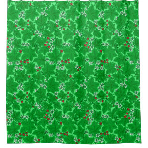Rideaux De Douche Fraises et Feuilles Art Nouveau, Lime Green