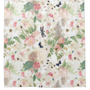 Rideaux De Douche French Rococo Redouté Jardin Rose Et Fleurs