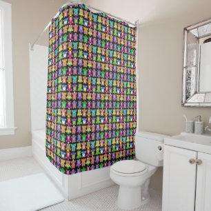 Rideaux De Douche Frénésie de Furby - sur le noir