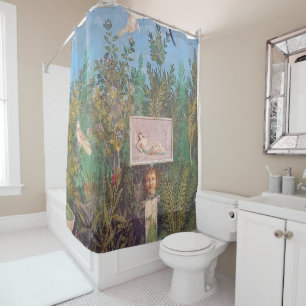 Rideaux De Douche Fresque d'une scène de jardin, Pompéi