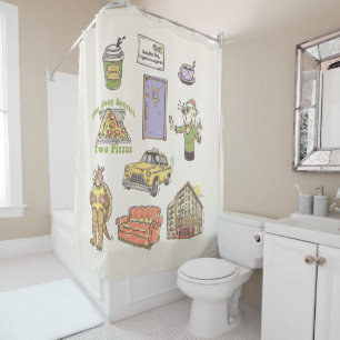 Rideaux De Douche FRIENDS™   Cartoon Icons Graphic