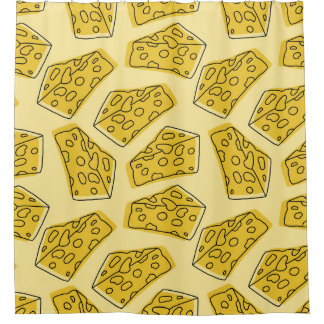 Rideaux De Douche Fromage vintage Arrière - plan jaune sans soudure