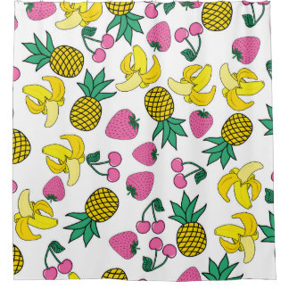 Rideaux De Douche Fruit Fiesta : Bananes, ananas, fraises