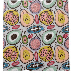 Rideaux De Douche Fruit Medley : Un Motif ininterrompu et dynamique