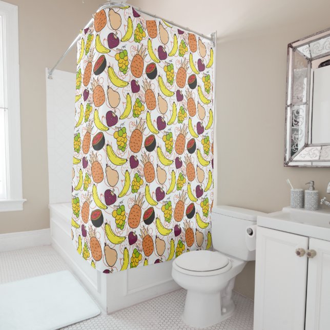Rideaux De Douche Fruit seamless pattern | Fruit surface pattern 50 (En situation)