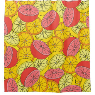 Rideaux De Douche Fruits d'agrumes Motif transparent