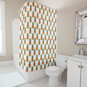 Rideaux De Douche Fruits d'ananas sur blanc