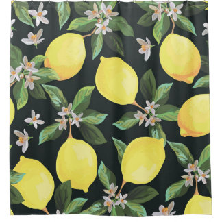 Rideaux De Douche Fruits de citron : Conception Motif transparente