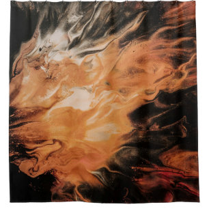Rideaux De Douche Fumée orange et blanche