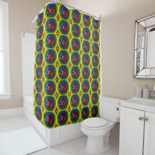 Rideaux De Douche Funky Red Goldfish Animal Art