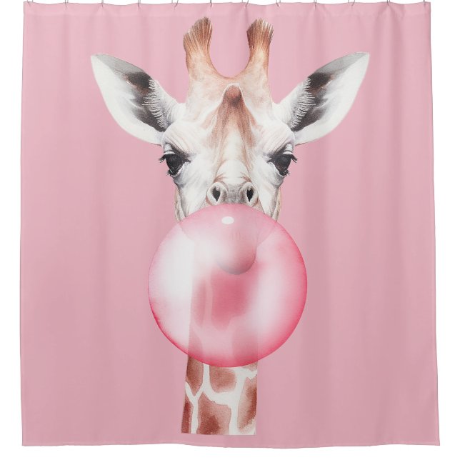 Rideaux De Douche Funny Bubblegum Giraffe (Devant)