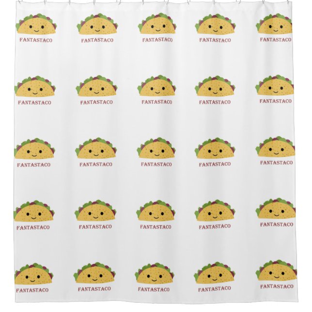 Rideaux De Douche Funny Fantastaco Taco Pun Cute Kawaii Taco (Devant)