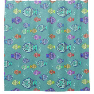 Rideaux De Douche Funny FISH motif couleur + vos idées