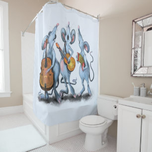 Rideaux De Douche Funny Romantic Mouse Band - Dessin animal de dessi