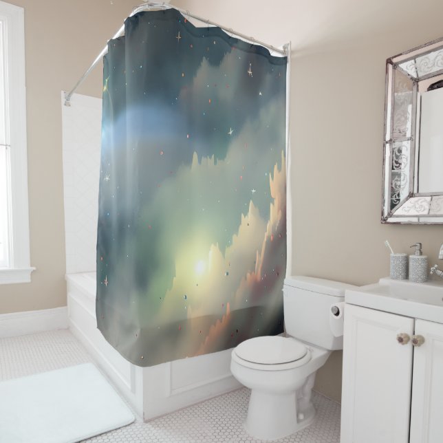 Rideaux De Douche Galaxie, Univers, Étoiles, Espace extra-atmosphéri (En situation)