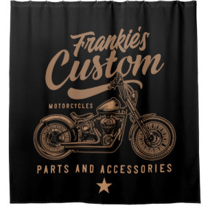 Rideaux De Douche Garage de motocyclette Bobber personnalisé