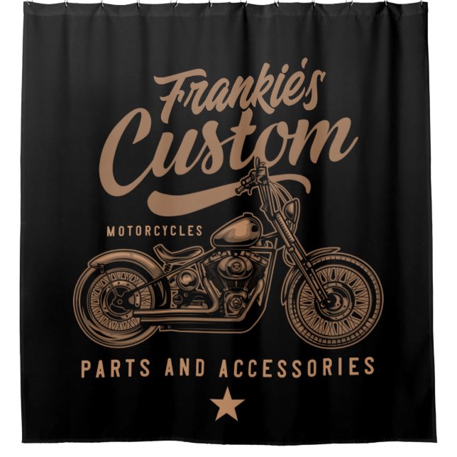 Rideaux De Douche Garage de motocyclette Bobber personnalisé (Devant)