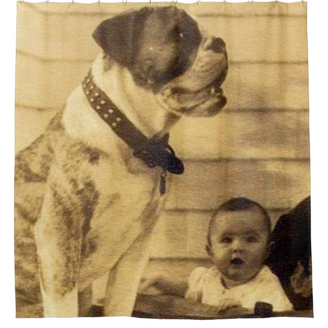 Rideaux De Douche Gardes pitbull des années 1920 (Devant)