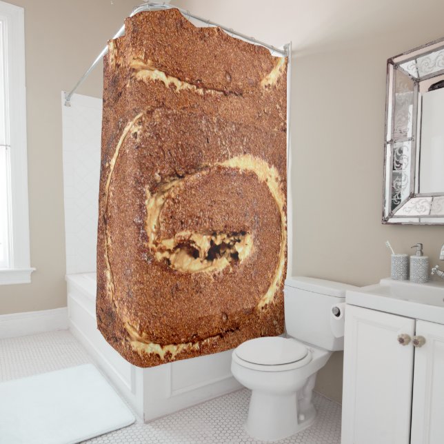 Rideaux De Douche Gâteau à la crème de café, (En situation)