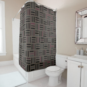 Rideaux De Douche Géométrie Brown et rose