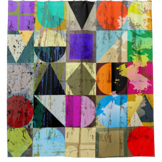 Rideaux De Douche Géométrique Abstraite : contours et échelles