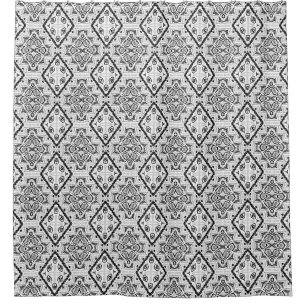 Rideaux De Douche Géométrique, motif, noir et blanc