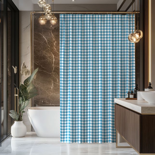 Rideaux De Douche Gift for Dad Navy and Blue Tartan Bath Curtain (Gift for Dad Navy and Blue Tartan Bath Curtain)