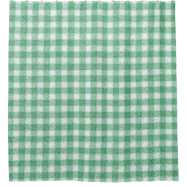 Rideaux De Douche Gingham vert menthe  (Devant)