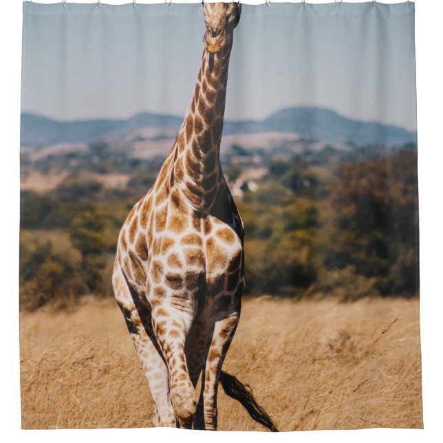 RIDEAUX DE DOUCHE GIRAFFE ENTOURÉ DE GRASS BROWN (Devant)