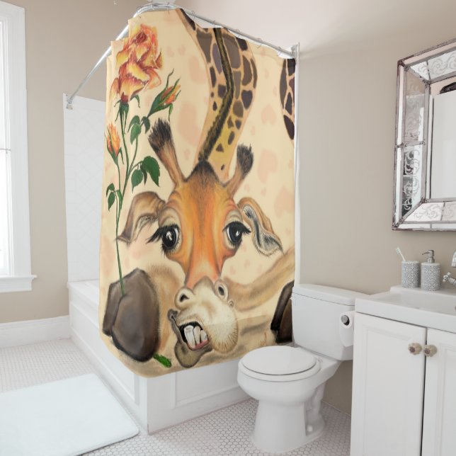 Rideaux De Douche Giraffe romantique - Gentleman - Drôle (En situation)