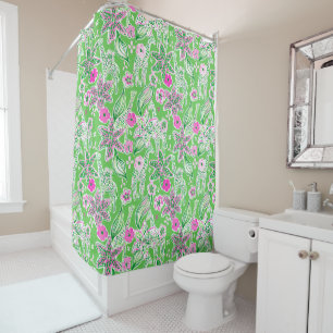 Rideaux De Douche Giraffes Preppy Lily Rose Vert