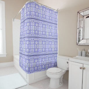 Rideaux De Douche Girl Power Curvy Plaid Veri Peri Periwinkle Blue