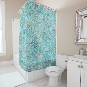 Rideaux De Douche Girly Aqua Blue Glitzy Parties scintillant Emprein