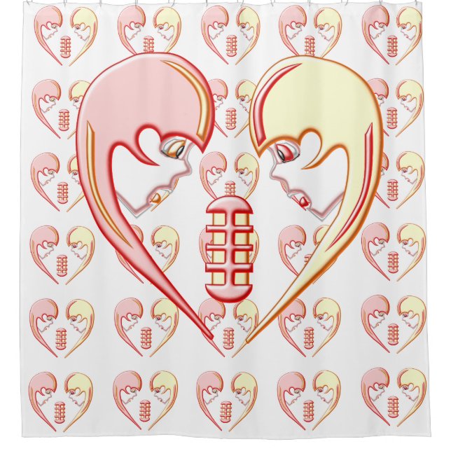 Rideaux De Douche Girly BFF Karaoke Love Heart (Devant)
