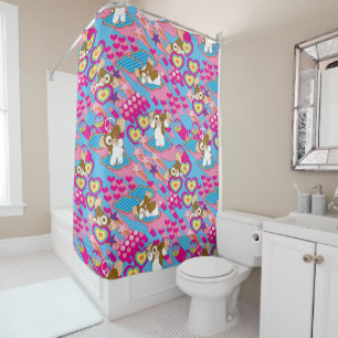 Rideaux De Douche Gizmo   Pink Peace & Love Motif