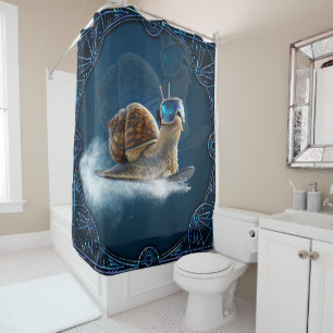 Rideaux De Douche Glacière que le reste, l'escargot de snowboard.