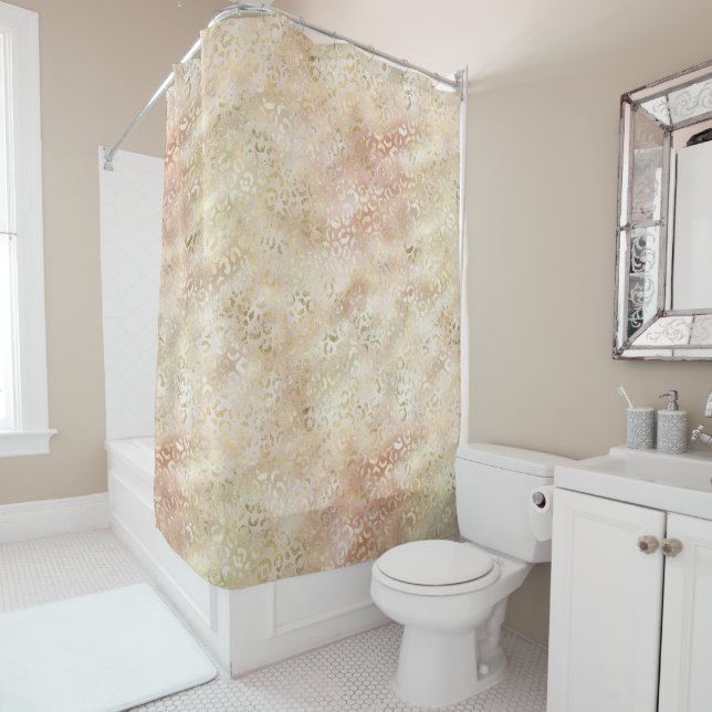 Rideaux De Douche Glam Gold Rose (En situation)