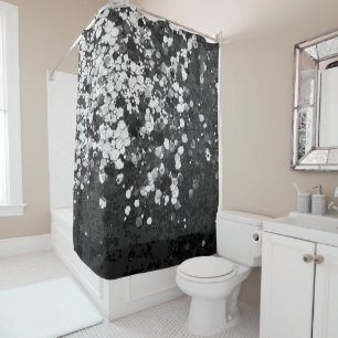 Rideaux De Douche Glam noir gris argenté #1