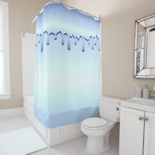 Rideaux De Douche Glamour Féminin Goutte Bleue Glacée
