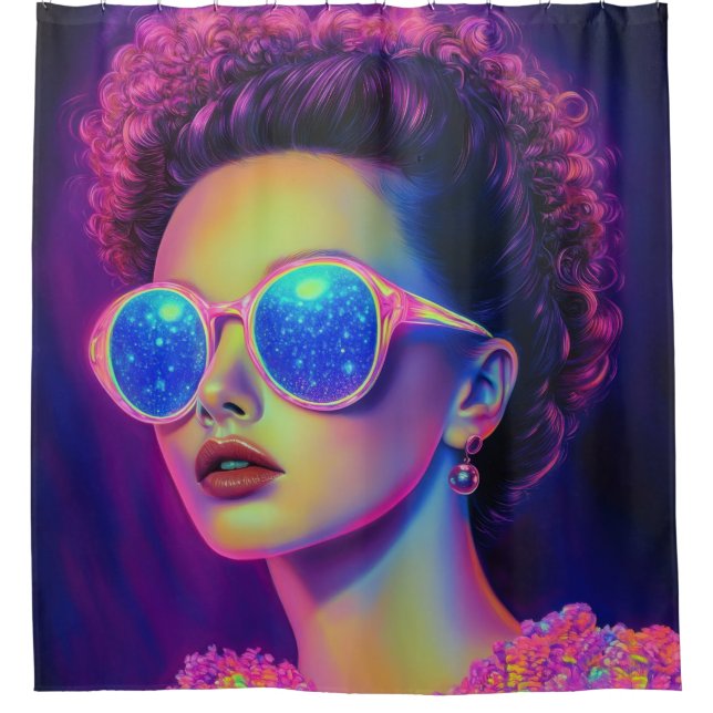 Rideaux De Douche Glamour Neon Galaxy (Devant)