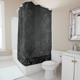 Rideaux De Douche Glimmery Onyx Grunge Tambour noir argenté